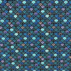 Tissu Coton enduit Suri sur fond Bleu