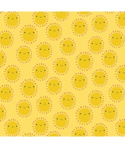 Tissu coton Dashwood Summer Fun soleil de 110 cm de largeur fun jaune vendu par 50 cm
