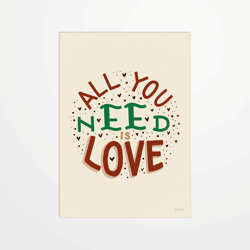 Carte postale - Rio Soley - All you need is love - 14,8 x 10,5 cm - Made in France