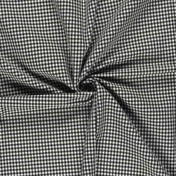 Tissu Bengaline de Viscose Mini Rayures blanc sur fond Noir