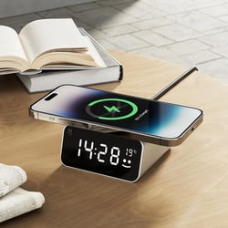 Chargeur sans fil et horloge REDDI Argent
