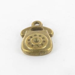 MégaCréa - Breloque en métal Téléphone 17mm Bronze (10 pièces)