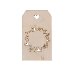 Pendent. bois Couronne, FSC MixCred, nature, 4,8x8,2cm