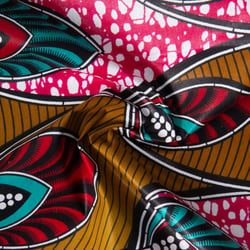Tissu Wax africain n°936 sur fond Rose
