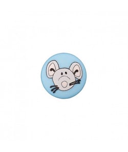 Carte de 3 boutons Souris à queue 12mm - Union Knopf Bleu (BLEU CLAIR)