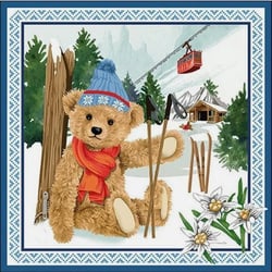 Lot de 4 serviettes en papier découpage collage 33 cm NOUNOURS DE NOEL