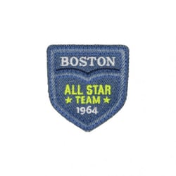 Ecusson thermocollant Equipe Boston Denim clair 4,5cm x 5,5cm
