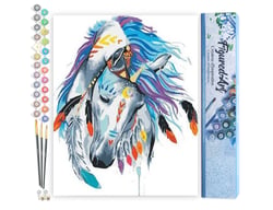 Peinture par Numéro Figured'Art - Cheval de Fête - Kit de Loisir Créatif DIY Numéro d'Art Complet - 40x50cm sans châssis en bois