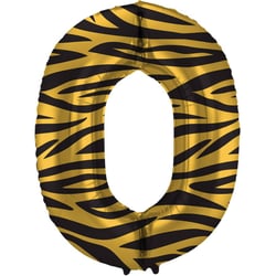 Ballon Aluminium Hélium Tigre Chiffre 0 - 86 cm