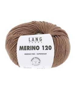 Pelote de laine à tricoter MERINO 120 - Lang Yarns Marron (439)