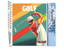 Peinture par Numéro Figured'Art - Affiche sportive Golf - Kit de Loisir Créatif DIY Numéro d'Art Complet - 40x50cm sans châssis en bois