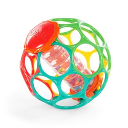 BRIGHT STARS Oball Baton de pluie facile a saisir Jouet pour nourrissons sans BPA, rouge, jaune, vert et bleu, pour les nouveaux-nés