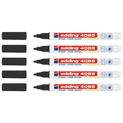 Lot de 5 Marqueur craie EDDING - Noir - Pointe fine 1-2 mm