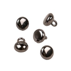 Lot de 6 boutons ronds boule à queue alliage 9mm noir