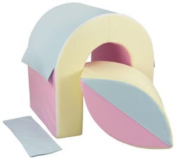 Set de 2 blocs en mousse rose, bleu, jaune (pastel) - Velinda