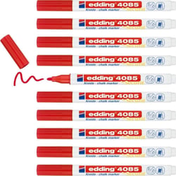Lot de 10 marqueurs craie liquide - EDDING - Pointe ronde 1-2 mm - Rouge