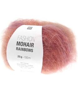 Pelote de laine et mohair FASHION MOHAIR RAINBOWS - 25GR - Rico Design 02 Orange Berry