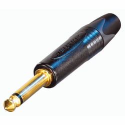 Neutrik Fiche Jack Professionnelle 2 Broches avec Contacts Métalliques Noir / Or