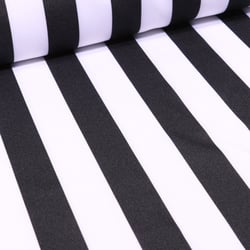 Tissu Burlington Rayures noires sur fond Blanc