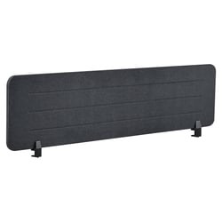 Séparateur de Bureau Gris Foncé en PET Acoustique Recouvert de Tissu 160 x 40 cm avec Pinces de Fixation