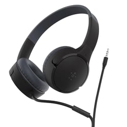 Belkin Casque Filaire Jack 3.5mm Enfant avec Microphone Bouton Multifonction Noir
