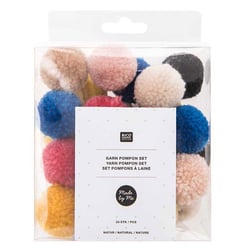 24 pompons en laine teintes nature