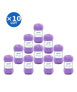 Lot de 10 pelotes COTTON QUICK UNI de Gründl – 500 g de coton mercerisé certifié Oeko-Tex 142 Violet