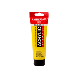 Peinture Acrylique en tube - Jaune métallique - 831 - Amsterdam - 120ml