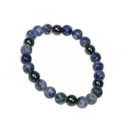 Bracelet Sodalite et Hématite Perles rondes 8 mm - Omsaé