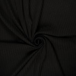 Tissu Jersey Viscose côtelé lourd Oréa uni Noir