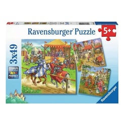Puzzle 3x49 pièces - Chevaliers du Moyen Âge - Ravensburger