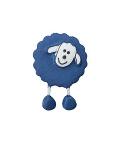 Carte de 2 boutons Mouton à queue Blanc 18mm - Union Knopf Bleu Marine