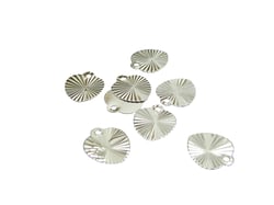 10 Petites breloques fines coeur strié 10*8mm laiton plaqué argent 925