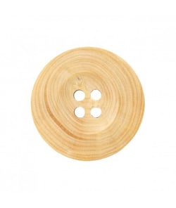 Carte de 3 boutons imitation bois Nature 4 trous 18mm - Union Knopf Marron