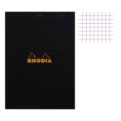 Bloc notes - 8,5 x 12 cm - Petits Carreaux - 80 feuilles - Noir - Rhodia