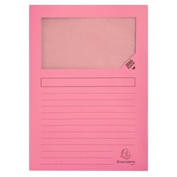Paquet de 100 chemises à fenêtre SUPER 160g/m2 - 22x31cm - Rose - Exacompta