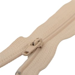Fermeture fine à glissière non séparable polyester Beige clair spirale 4mm