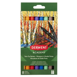 Derwent - Marqueurs double pointe pinceaux Derwent Academy 8 pièces