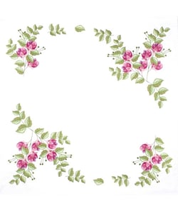 Kit de nappe à broder - Baies florales - 80 x 80 cm - Trimits Blanc