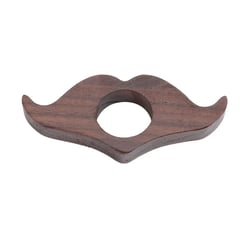 Bague de lecture en bois de chêne massif-motif moustache