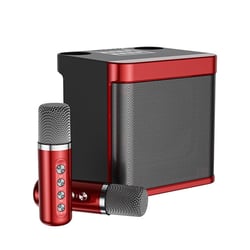 Microphone Bluetooth Karaoke Sans Fil Puissant Avec Réglages Audio Avancés Rouge YONIS
