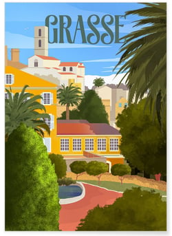 Poster ville Grasse | A3 : 29,7x42cm