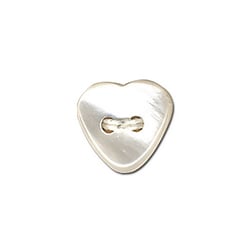 Lot de 6 boutons coeur 12mm Blanc