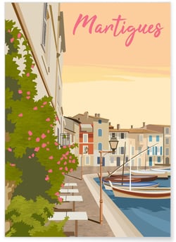 Affiche ville Martigues | A3 : 29,7x42cm