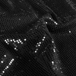 Tissu Sequins Lurex Nocturna extensible uni Noir profond