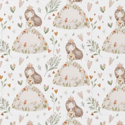 Tissu Popeline de Coton  Niouchka sur fond Blanc - Au mètre