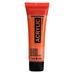 Peinture acrylique en tube - Orange azo - 276 - Amsterdam - 20ml