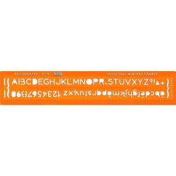 Trace-lettres - Billographe - Lettres + chiffres - Plastique - 24,5cm - Pour l'école