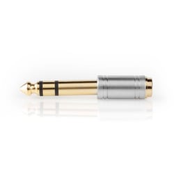 Nedis Adaptateur Audio Stéréo 6,35mm Mâle vers 3,5mm Femelle Connexion Stable Argent