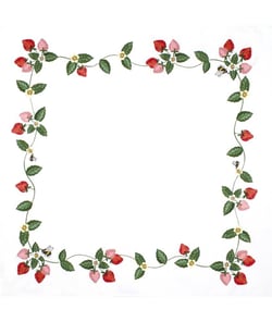 Kit de nappe à broder - Fraises - 80 x 80 cm - Trimits Blanc